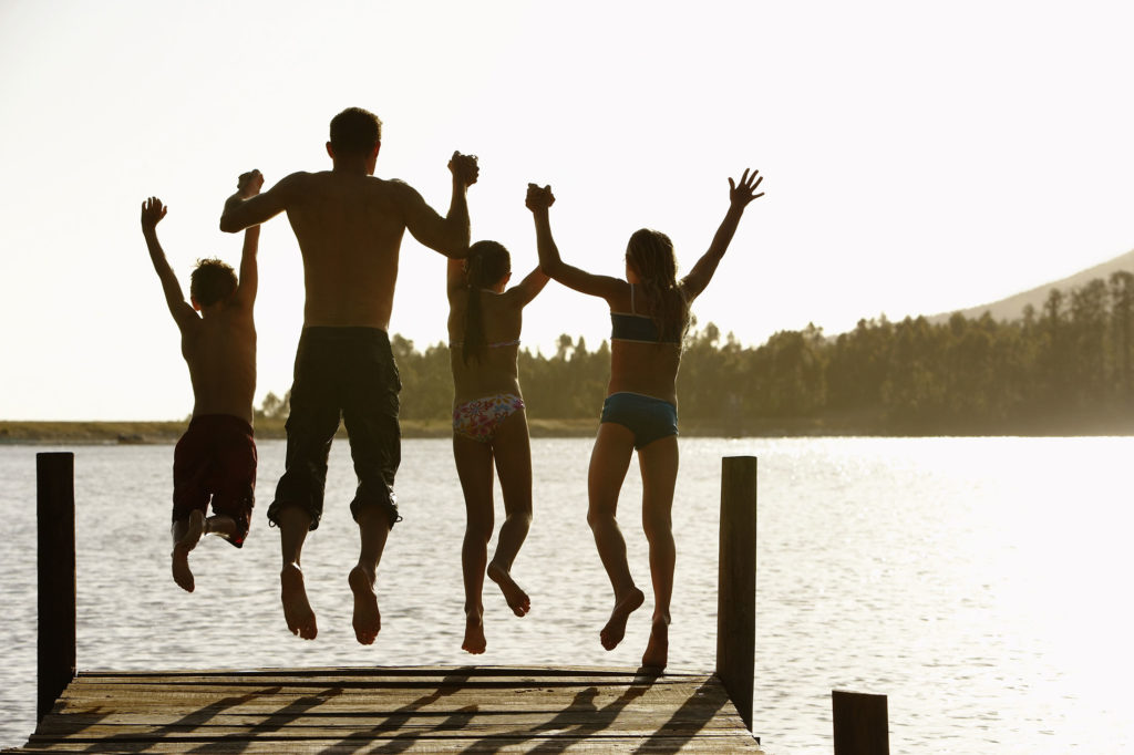 Happy family vacation after counseling in Corona